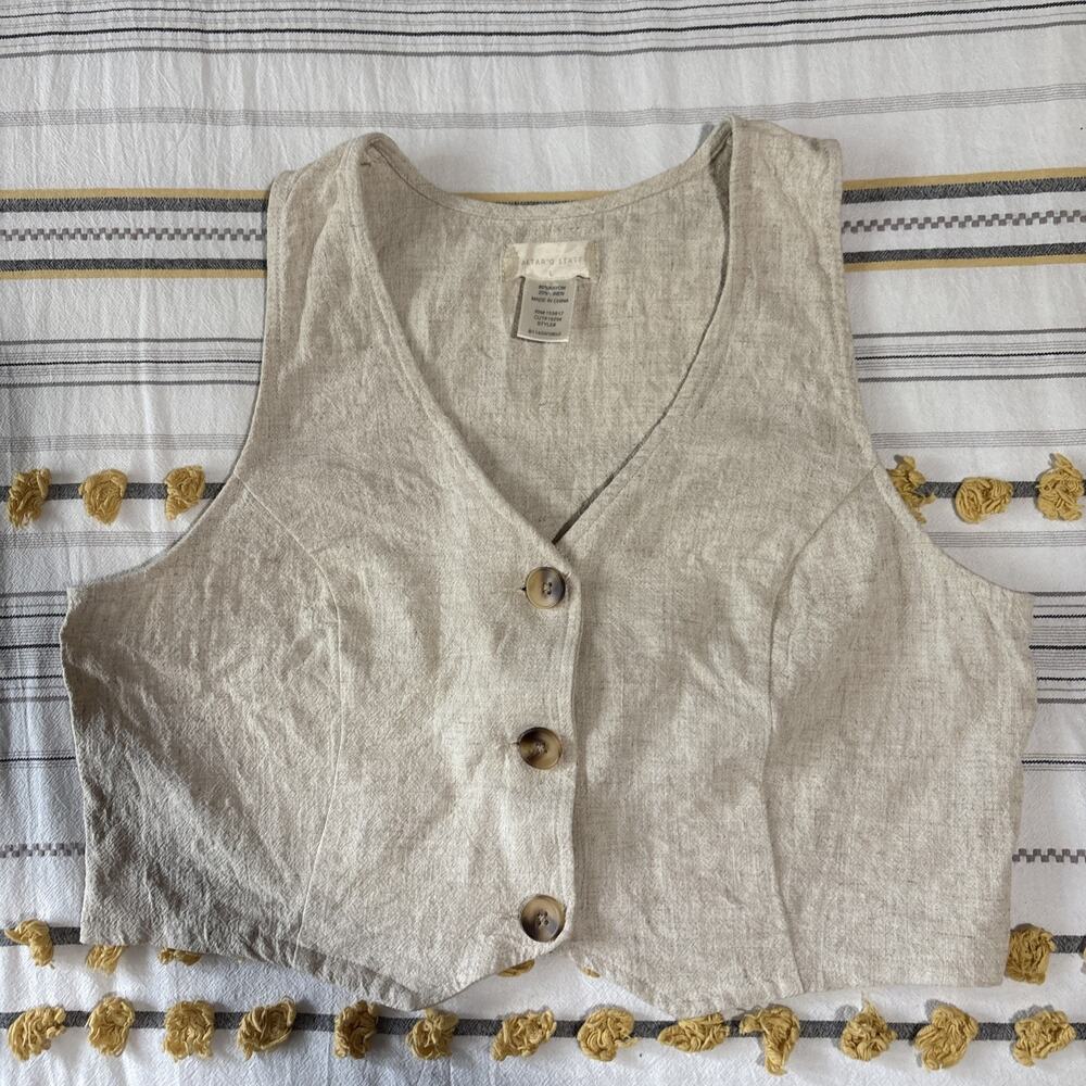 Altar’d State L Linen Rayon Vest, Boho, Peasant, 90’s, Y2K, EUC, Friends